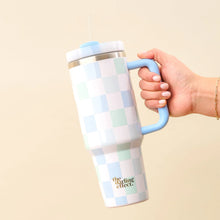 Load image into Gallery viewer, Take Me Everywhere Tumbler - Blue Checkered
