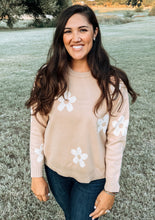 Load image into Gallery viewer, You&#39;re on Taupe Flower Sweater
