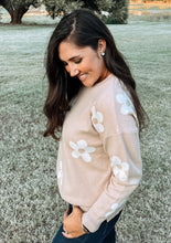 Load image into Gallery viewer, You&#39;re on Taupe Flower Sweater
