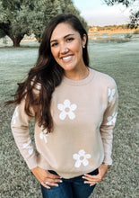 Load image into Gallery viewer, You&#39;re on Taupe Flower Sweater
