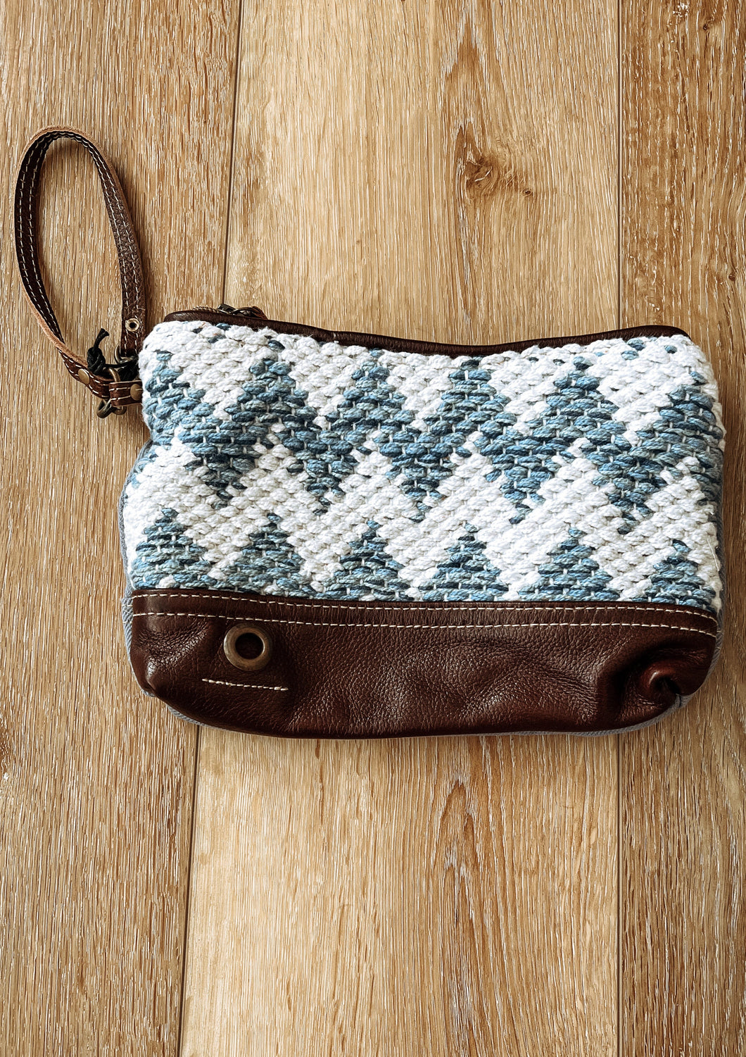 Blue Chevron Myra Pouch
